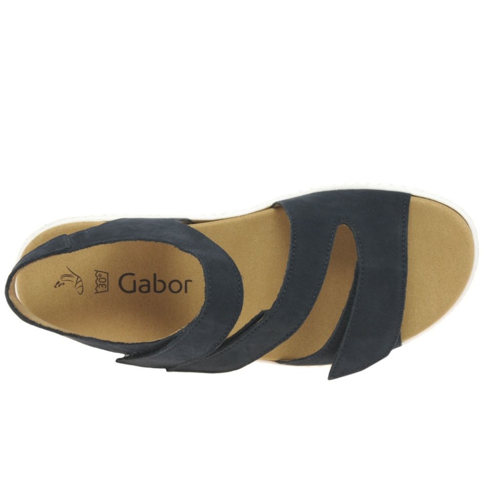 Gabour | Sandales Exclusives Pour Femmes En Nubuck Marigold Bleu Nuit